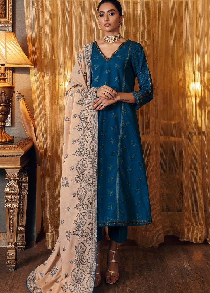 Relic By Iznik Embroidered Khaddar Suits Unstitched 3 Piece IZ21R IPW-05 Cobalt - Winter Collection