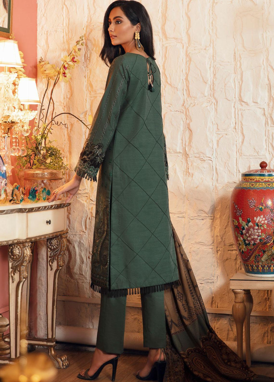 Relic By Iznik Embroidered Khaddar Suits Unstitched 3 Piece IZ21R IPW-10 Oak - Winter Collection