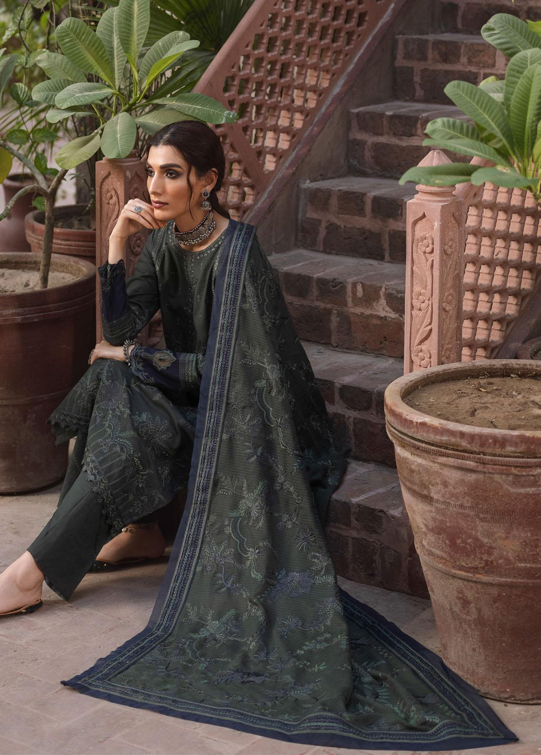 Riwayat By Iznik Embroidered Khaddar Suits Unstitched 3 Piece IZ22RK RC-04 Qurbat - Winter Collection