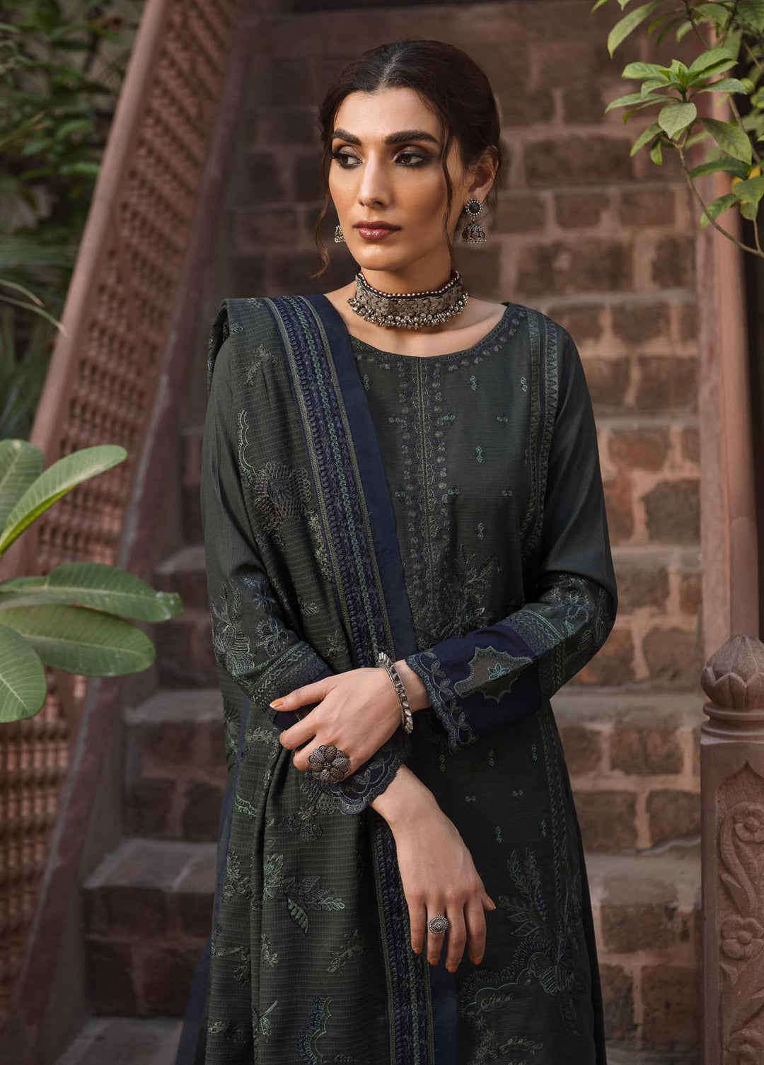 Riwayat By Iznik Embroidered Khaddar Suits Unstitched 3 Piece IZ22RK RC-04 Qurbat - Winter Collection