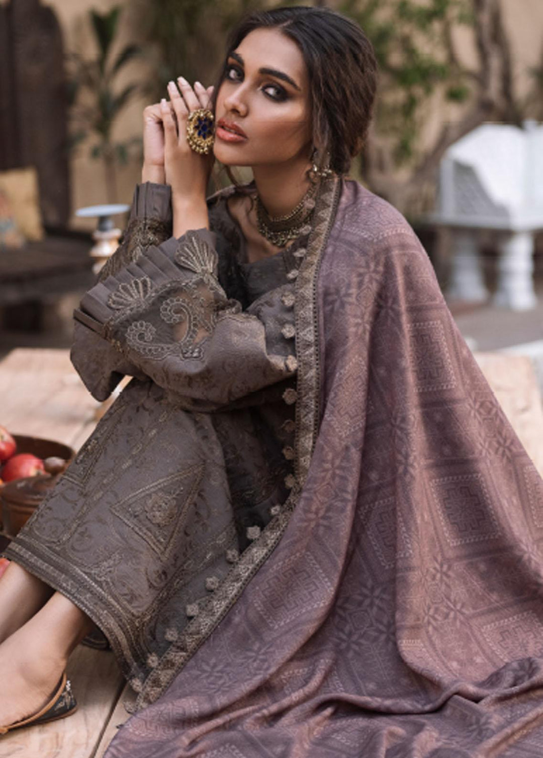 Riwayat By Iznik Embroidered Khaddar Suits Unstitched 3 Piece IZ22RK RC-10 Iztiraar - Winter Collection