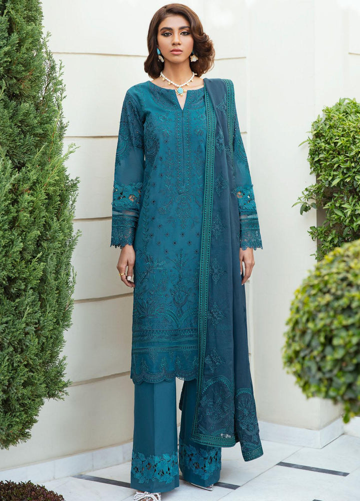 Iznik Embroidered Lawn Suits Unstitched 3 Piece IZ22SV 03 Oceanus - Luxury Collection