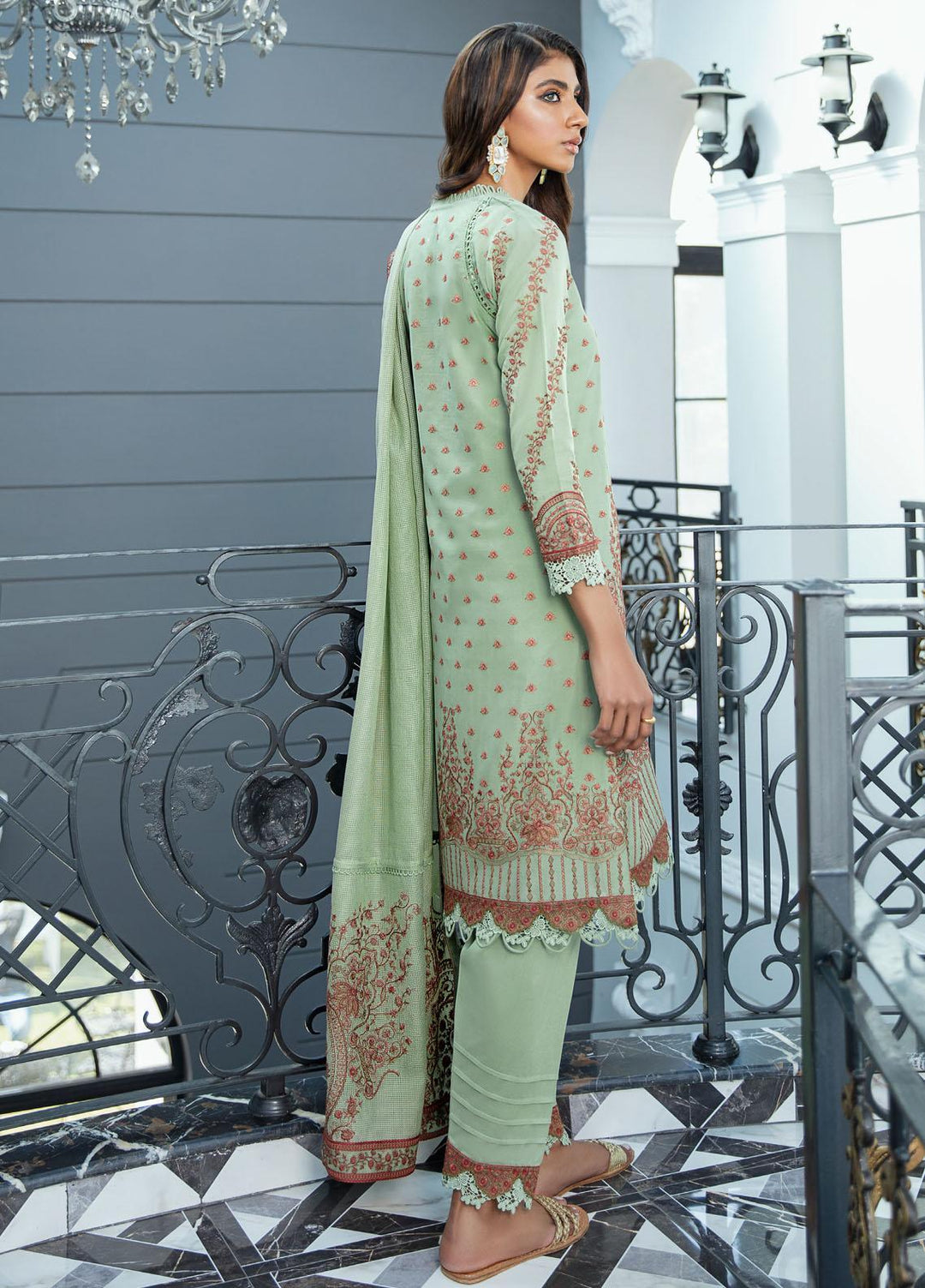 Iznik Embroidered Lawn Suits Unstitched 3 Piece IZ22SV 05 Clover - Luxury Collection