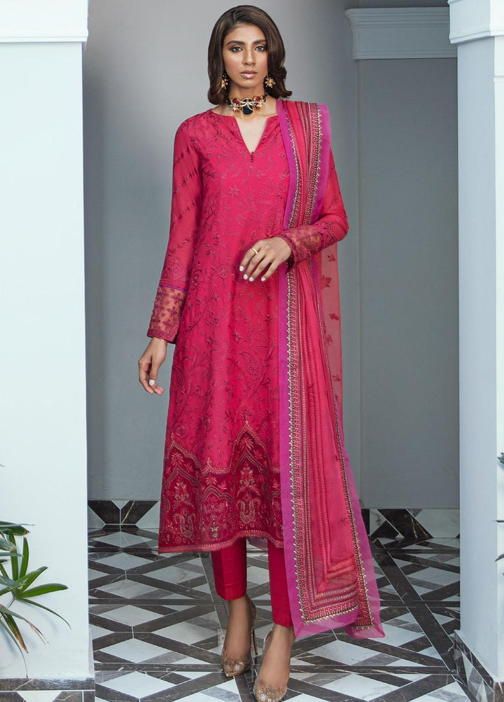 Iznik Embroidered Lawn Suits Unstitched 3 Piece IZ22SV 06 Pink floyd - Luxury Collection