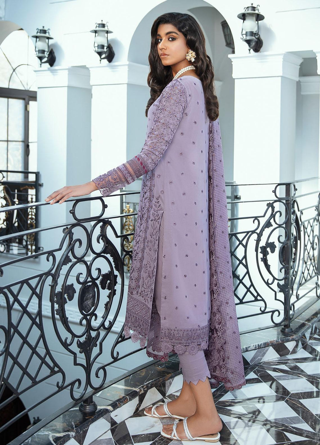 Iznik Embroidered Lawn Suits Unstitched 3 Piece IZ22SV 10 Lavender - Luxury Collection