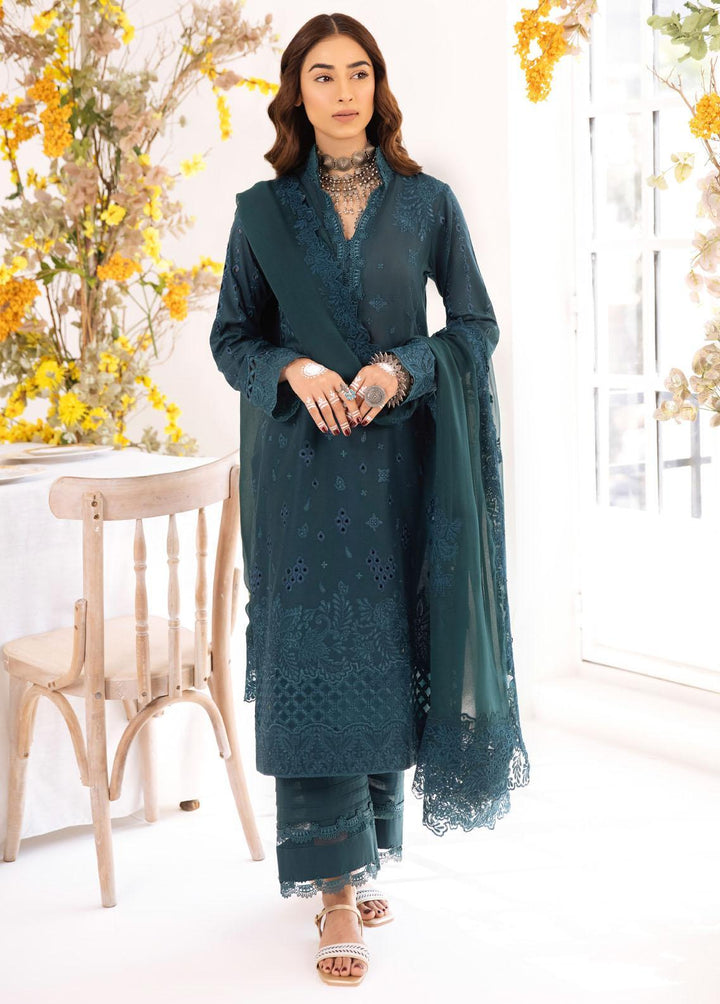 Iznik Embroidered Lawn Suits Unstitched 3 Piece IZ23E IE-03 Hushaima - Eid Collection