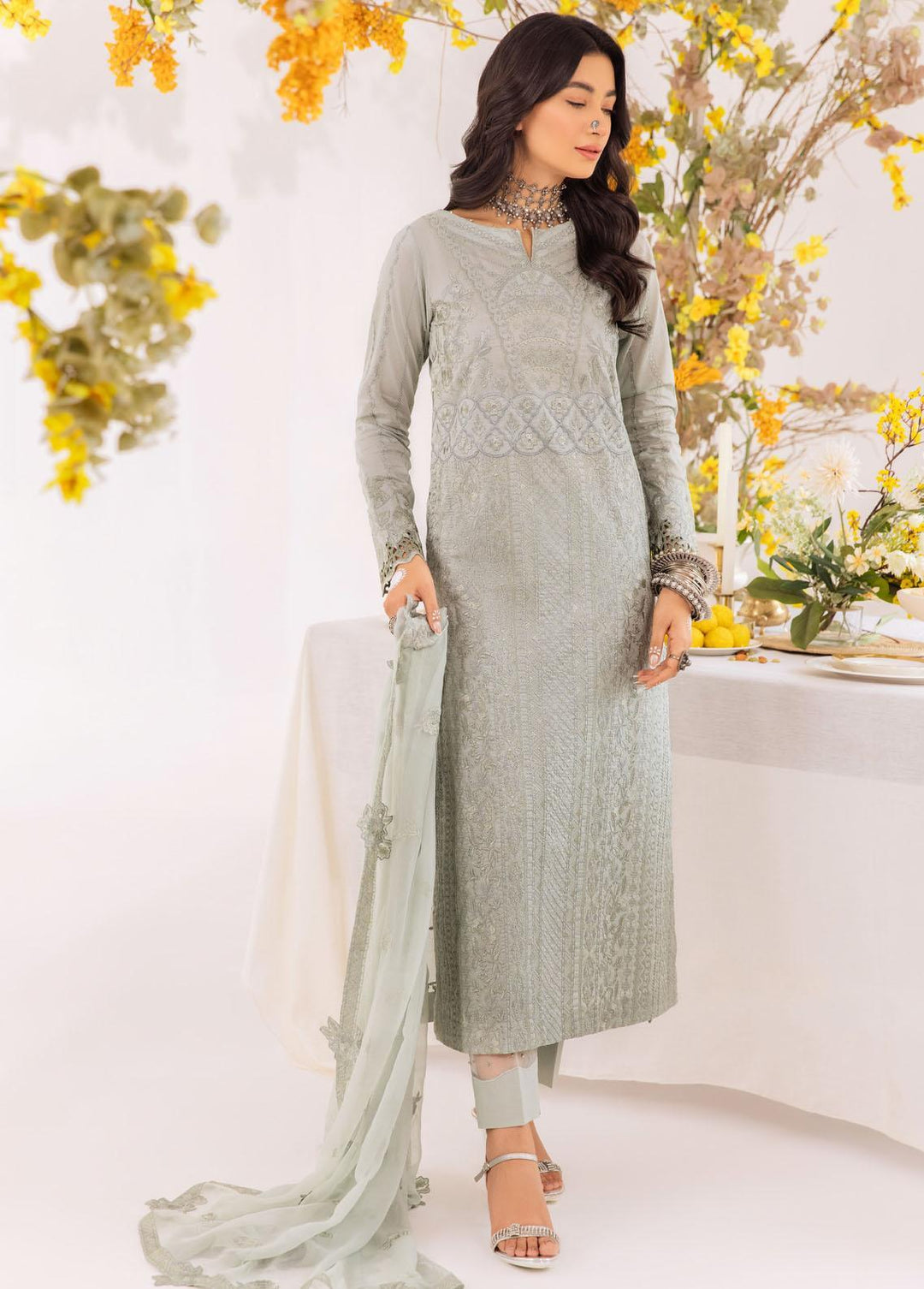 Iznik Embroidered Lawn Suits Unstitched 3 Piece IZ23E IE-05 Sharleez - Eid Collection