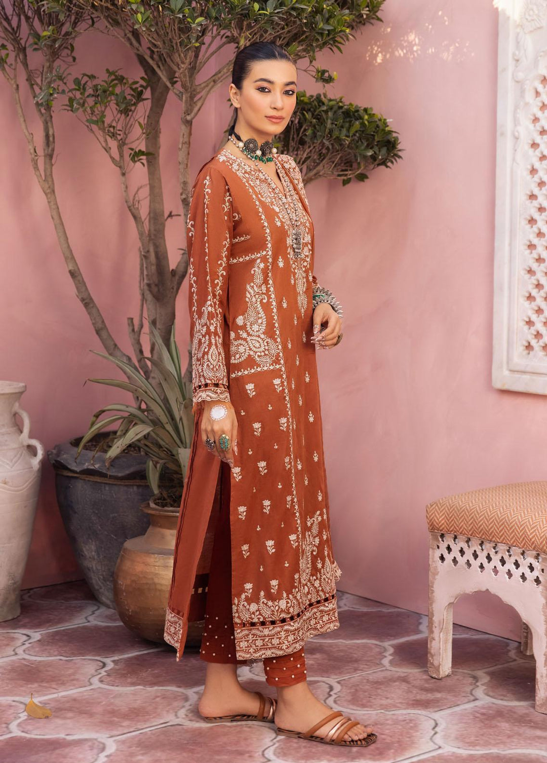 Iznik Embroidered Lawn Suits Unstitched 3 Piece IZ23E IE-08 Abdar - Eid Collection