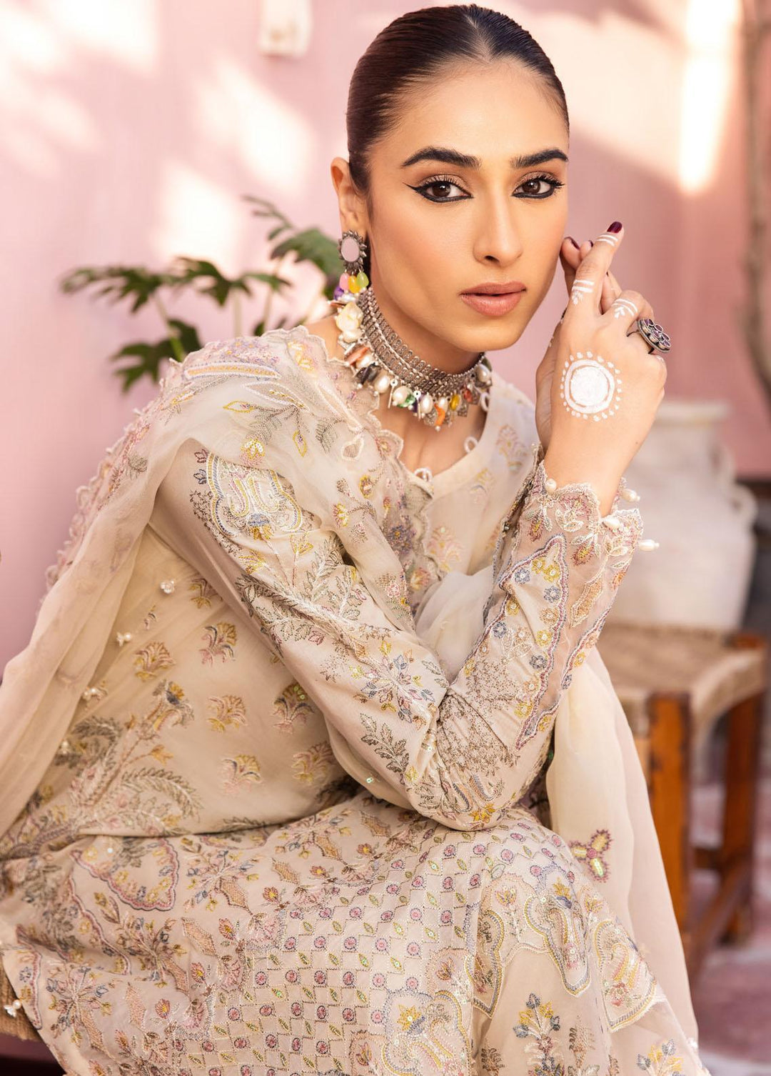 Iznik Embroidered Lawn Suits Unstitched 3 Piece IZ23E IE-10 Safwa - Eid Collection