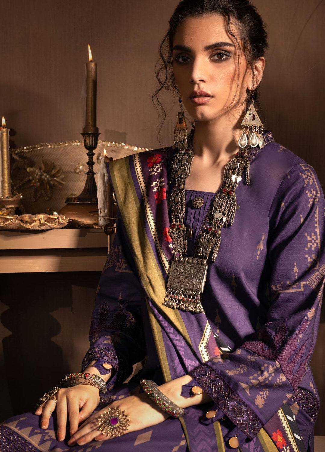 Iznik Embroidered Linen Suits Unstitched 3 Piece IZ21ZF ILC-05 Shajea - Winter Collection