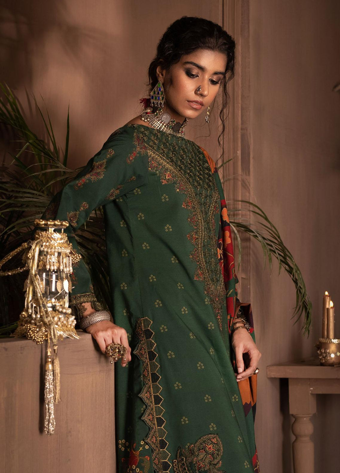 Iznik Embroidered Linen Suits Unstitched 3 Piece IZ21ZF ILC-08 Khudrah - Winter Collection