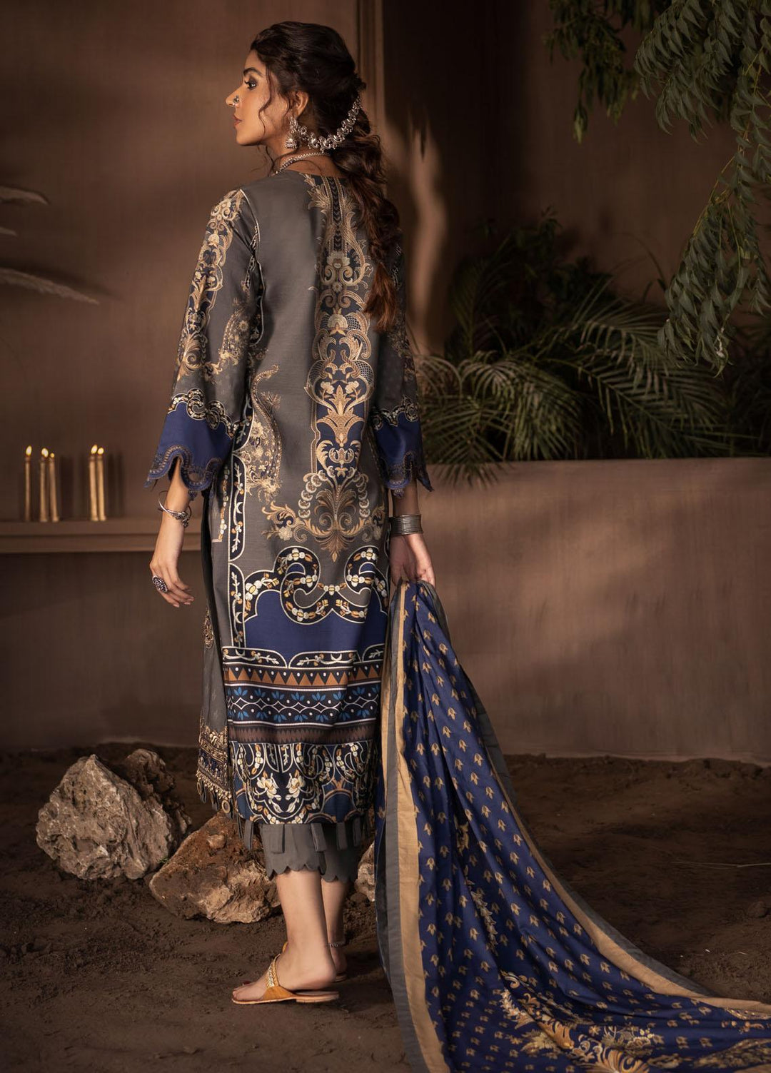 Iznik Embroidered Linen Suits Unstitched 3 Piece IZ21ZF ILC-12 Aniza - Winter Collection