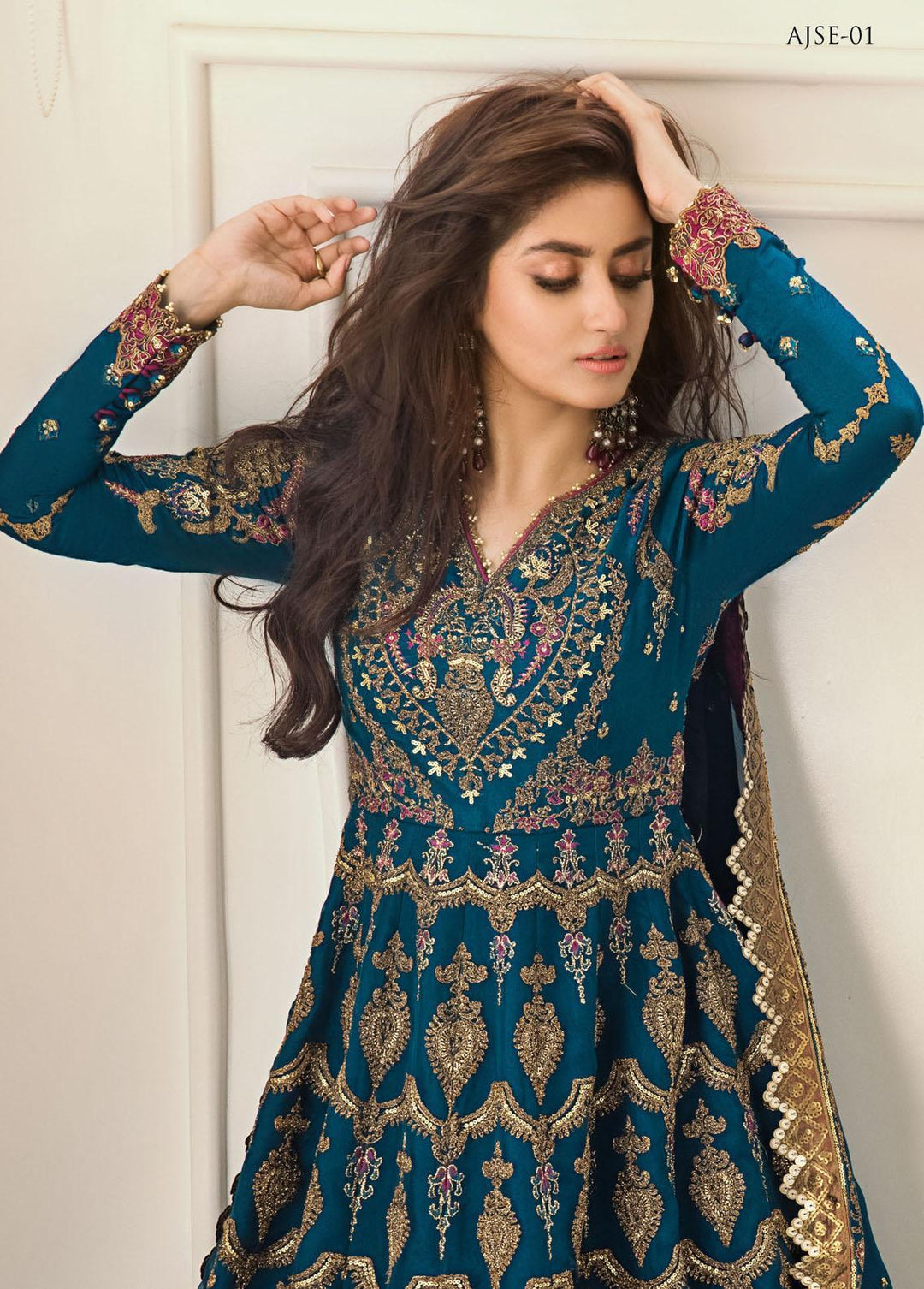 Jaan-e-Ada by Asim Jofa Embroidered  Suits Unstitched 3 Piece AJ22JA AJSE-01 - Luxury Collection