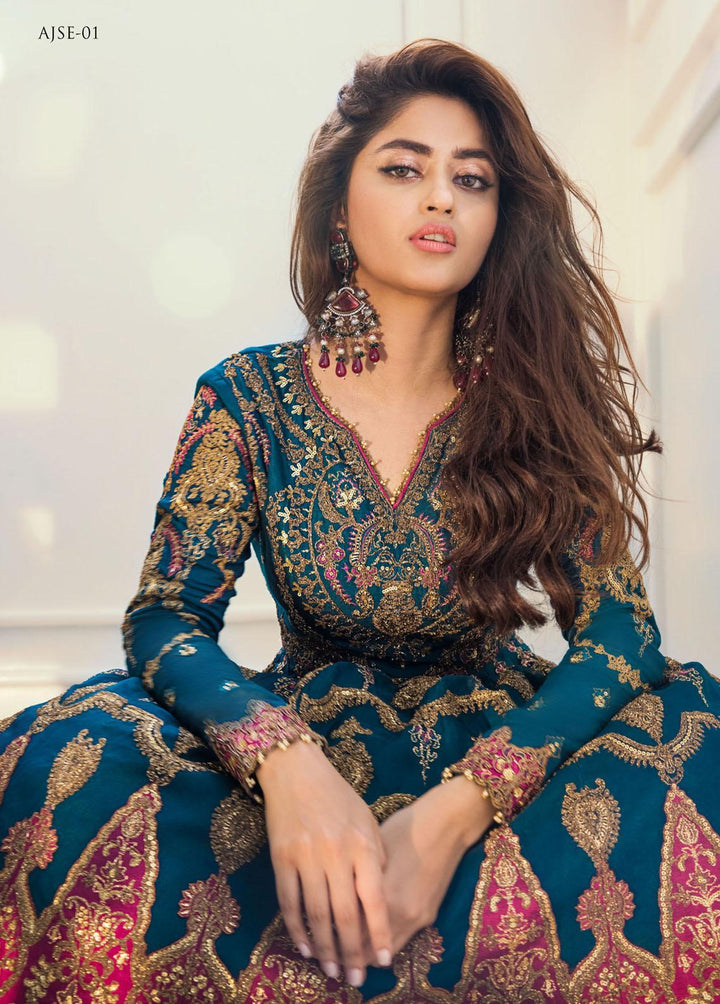 Jaan-e-Ada by Asim Jofa Embroidered  Suits Unstitched 3 Piece AJ22JA AJSE-01 - Luxury Collection