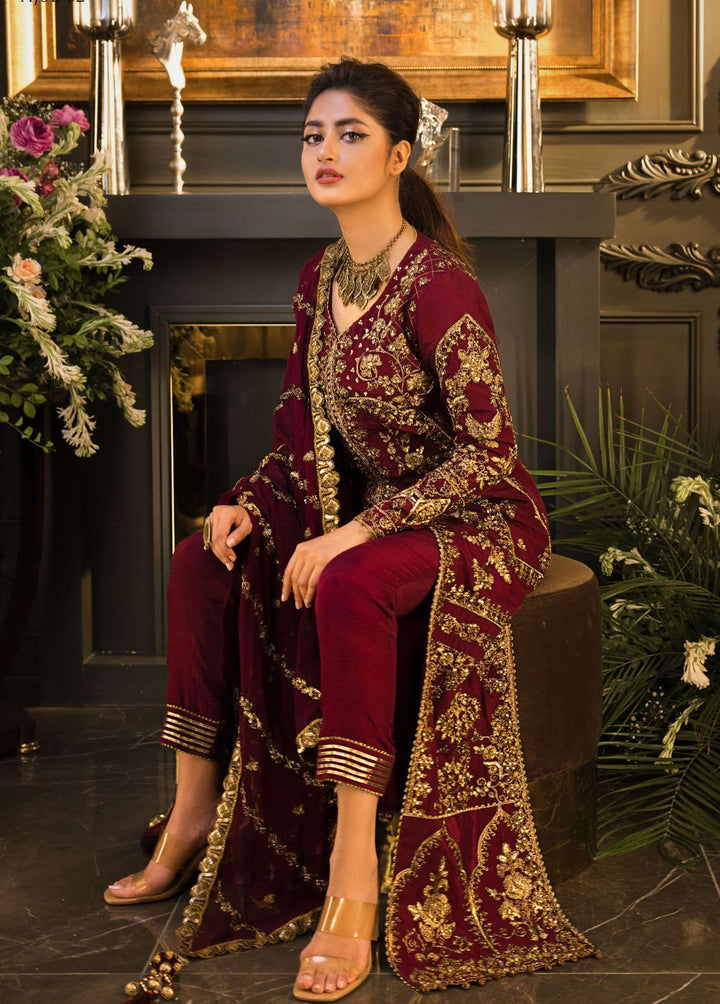Jaan-e-Ada by Asim Jofa Embroidered  Suits Unstitched 3 Piece AJ22JA AJSE-02 - Luxury Collection