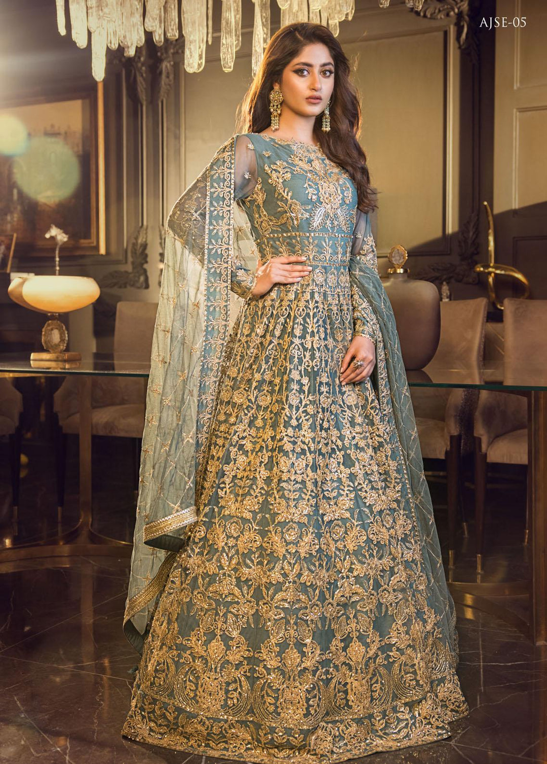 Jaan-e-Ada by Asim Jofa Embroidered  Suits Unstitched 3 Piece AJ22JA AJSE-05 - Luxury Collection