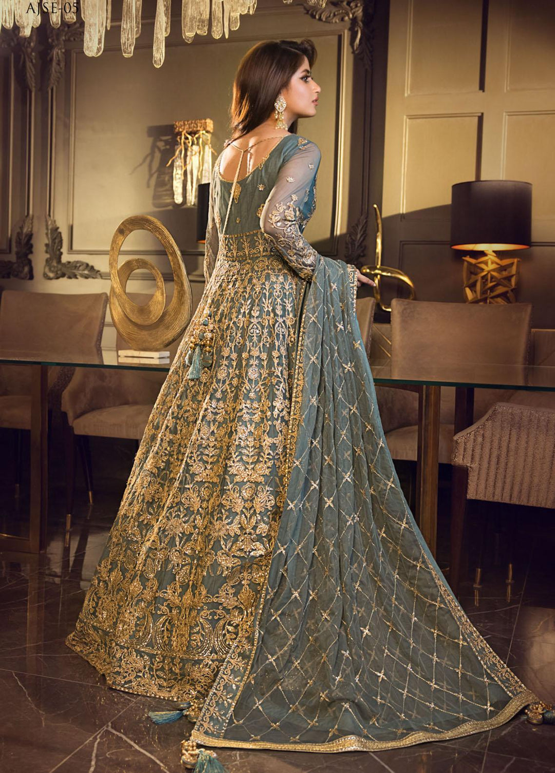 Jaan-e-Ada by Asim Jofa Embroidered  Suits Unstitched 3 Piece AJ22JA AJSE-05 - Luxury Collection