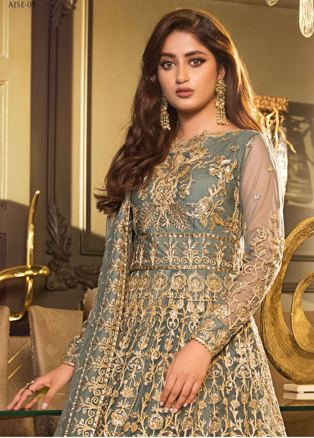 Jaan-e-Ada by Asim Jofa Embroidered  Suits Unstitched 3 Piece AJ22JA AJSE-05 - Luxury Collection