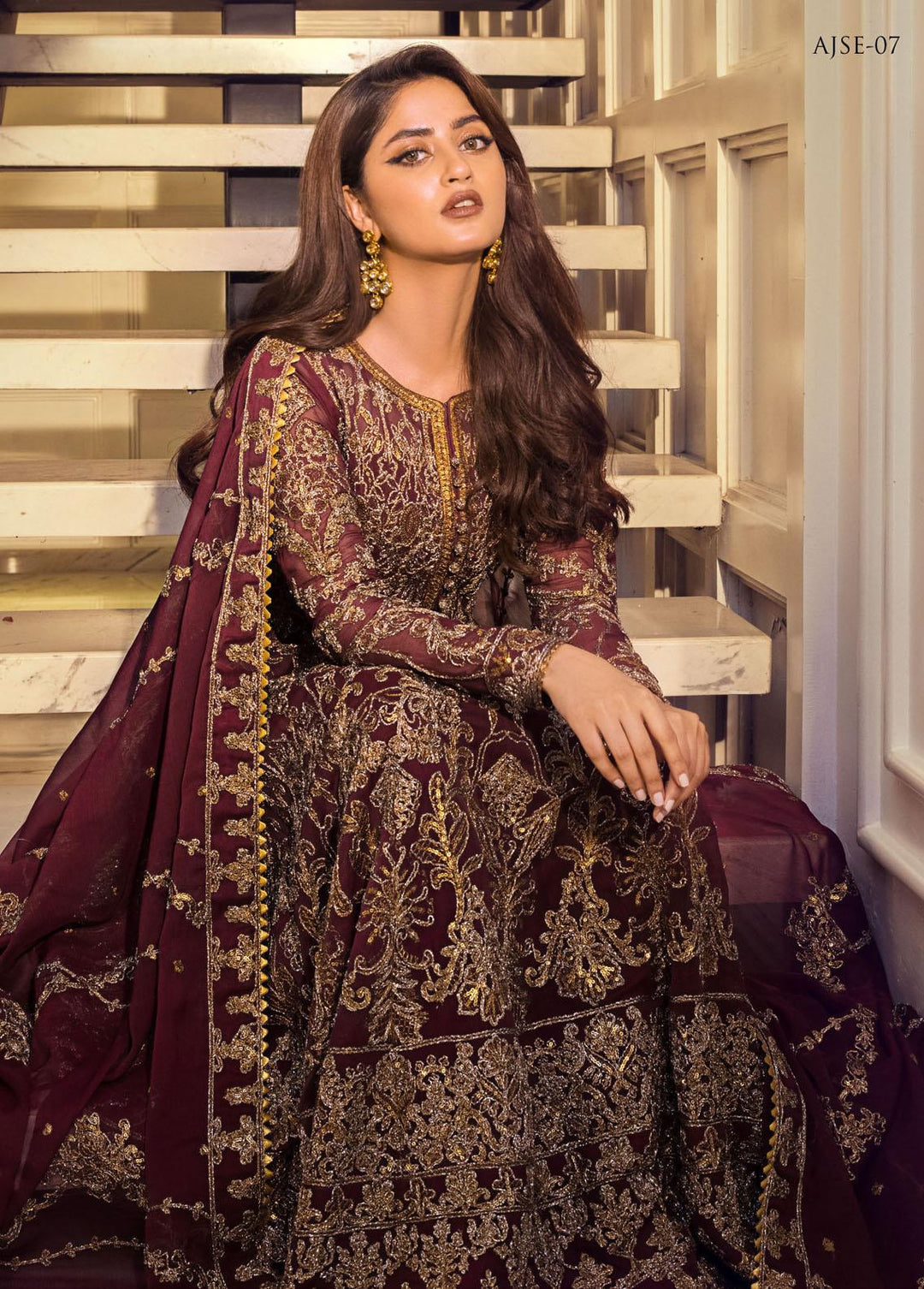 Jaan-e-Ada by Asim Jofa Embroidered  Suits Unstitched 3 Piece AJ22JA AJSE-07 - Luxury Collection