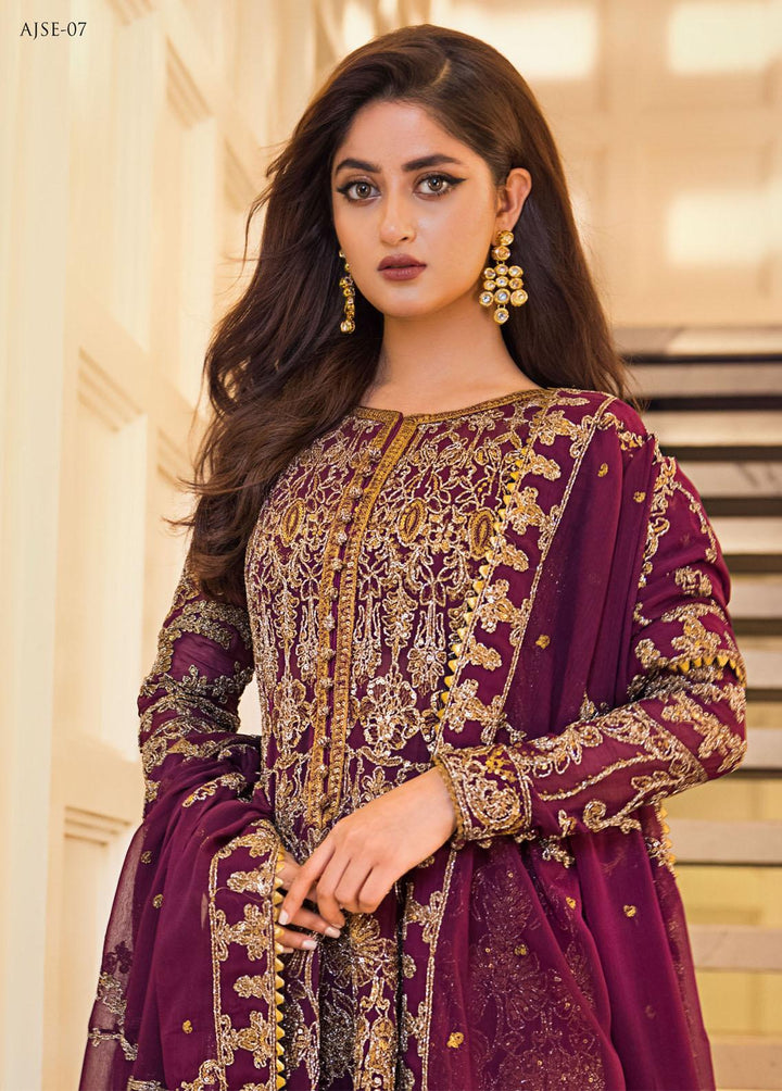 Jaan-e-Ada by Asim Jofa Embroidered  Suits Unstitched 3 Piece AJ22JA AJSE-07 - Luxury Collection