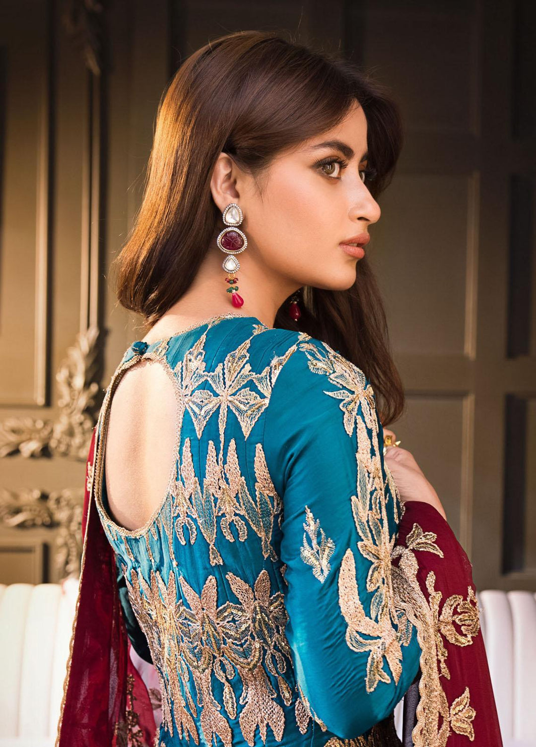 Jaan-e-Ada by Asim Jofa Embroidered  Suits Unstitched 3 Piece AJ22JA AJSE-09 - Luxury Collection