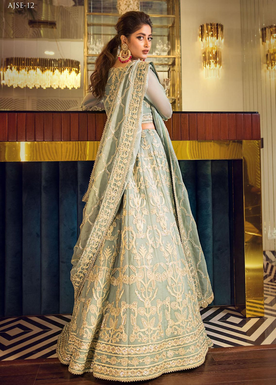 Jaan-e-Ada by Asim Jofa Embroidered  Suits Unstitched 3 Piece AJ22JA AJSE-12 - Luxury Collection