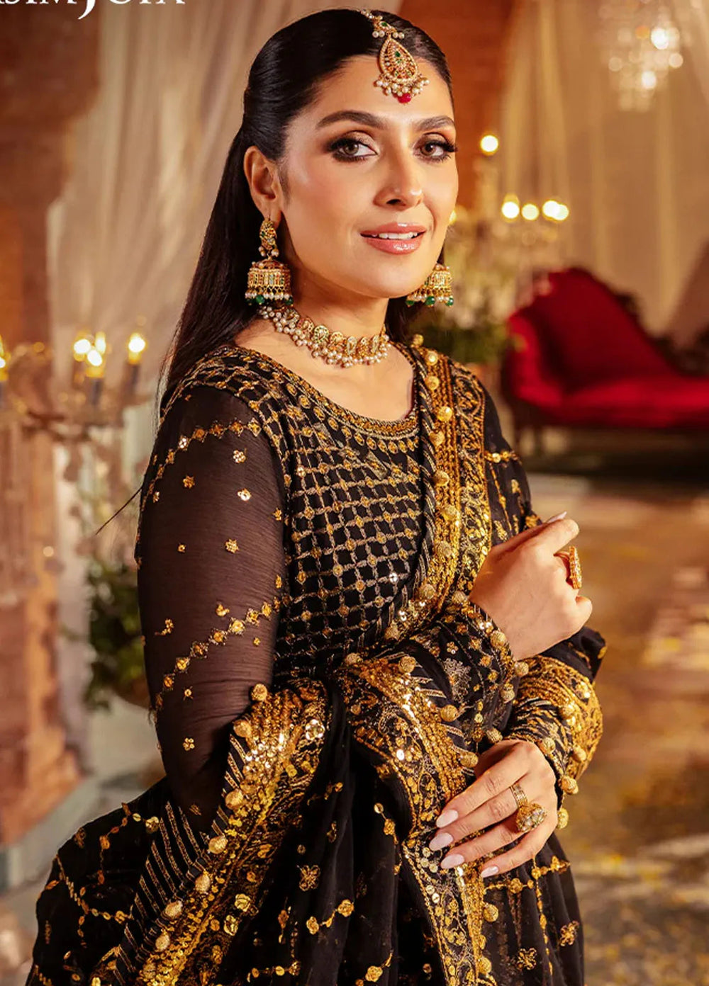 Jaan-e-Jahan by Asim Jofa Embroidered Chiffon Suits Unstitched 3 Piece AJ24JJ AJJJ-03 - Formals Collection
