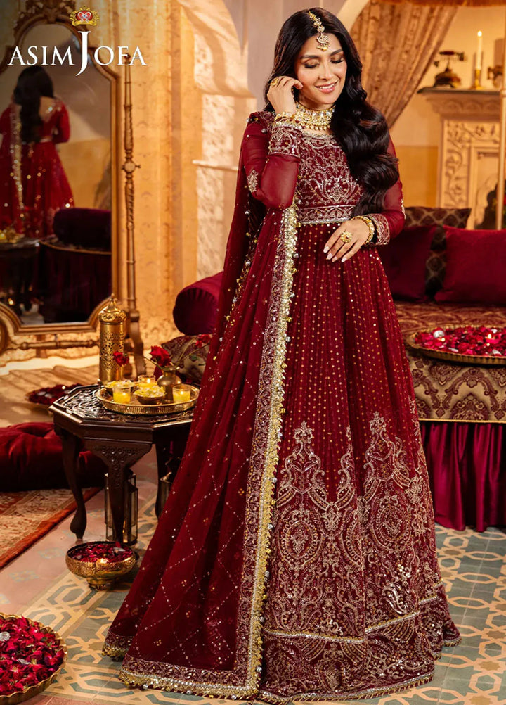 Jaan-e-Jahan by Asim Jofa Embroidered Chiffon Suits Unstitched 3 Piece AJ24JJ AJJJ-08 - Formals Collection