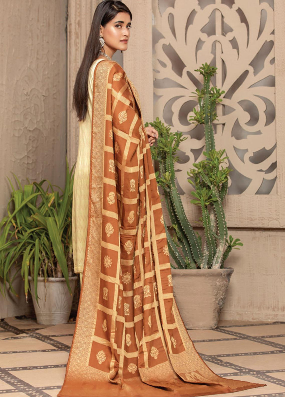 Jacquard Banarsi by MTF Embroidered Jacquard Banarsi Viscose Suits Unstitched 3 Piece MTF21JV D-01 - Winter Collection