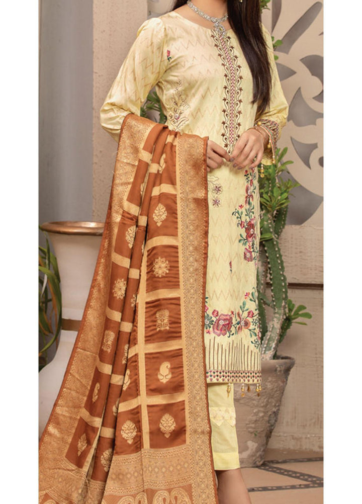 Jacquard Banarsi by MTF Embroidered Jacquard Banarsi Viscose Suits Unstitched 3 Piece MTF21JV D-01 - Winter Collection