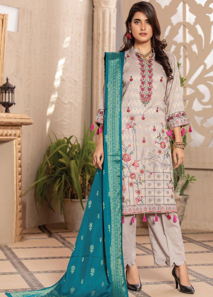 Jacquard Banarsi by MTF Embroidered Jacquard Banarsi Viscose Suits Unstitched 3 Piece MTF21JV D-02 - Winter Collection