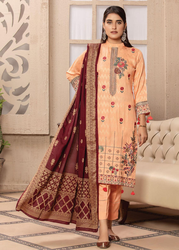 Jacquard Banarsi by MTF Embroidered Jacquard Banarsi Viscose Suits Unstitched 3 Piece MTF21JV D-03 - Winter Collection