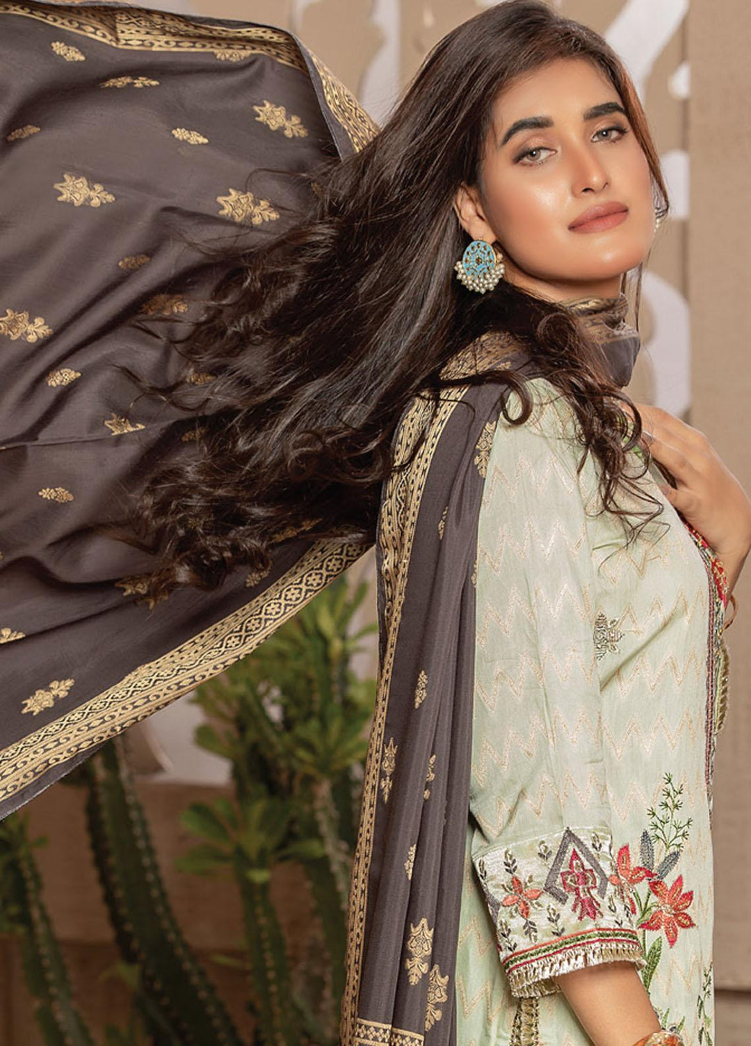 Jacquard Banarsi by MTF Embroidered Jacquard Banarsi Viscose Suits Unstitched 3 Piece MTF21JV D-04 - Winter Collection