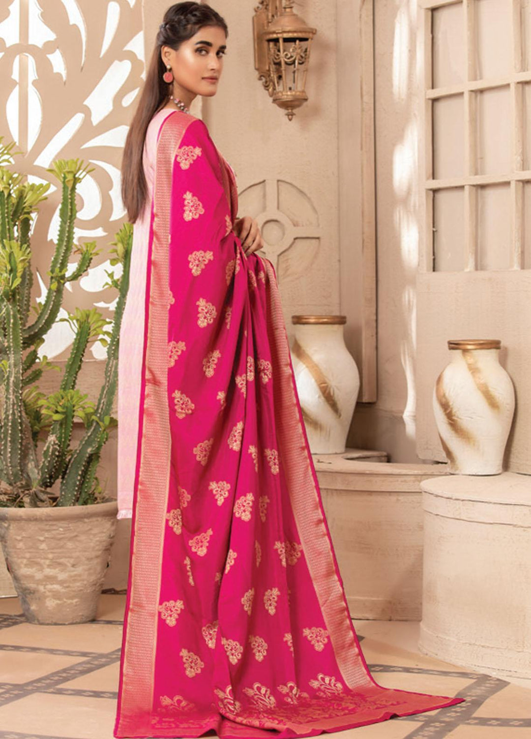 Jacquard Banarsi by MTF Embroidered Jacquard Banarsi Viscose Suits Unstitched 3 Piece MTF21JV D-05 - Winter Collection