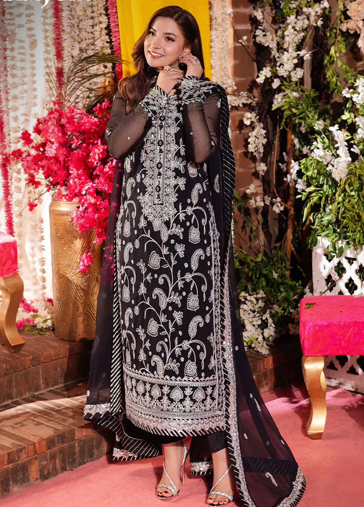 Jag Mag By Asim Jofa Embroidered Chiffon Suit Unstitched 3 Piece AJ24J AJMJ-01 - Festive Collection