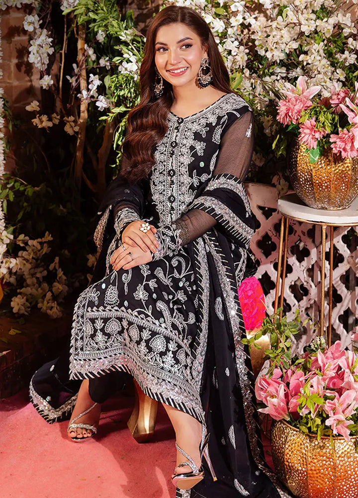Jag Mag By Asim Jofa Embroidered Chiffon Suit Unstitched 3 Piece AJ24J AJMJ-01 - Festive Collection