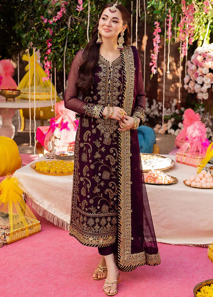 Jag Mag By Asim Jofa Embroidered Chiffon Suit Unstitched 3 Piece AJ24J AJMJ-02 - Festive Collection