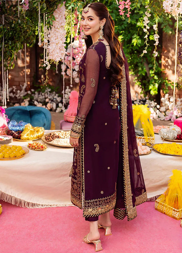Jag Mag By Asim Jofa Embroidered Chiffon Suit Unstitched 3 Piece AJ24J AJMJ-02 - Festive Collection
