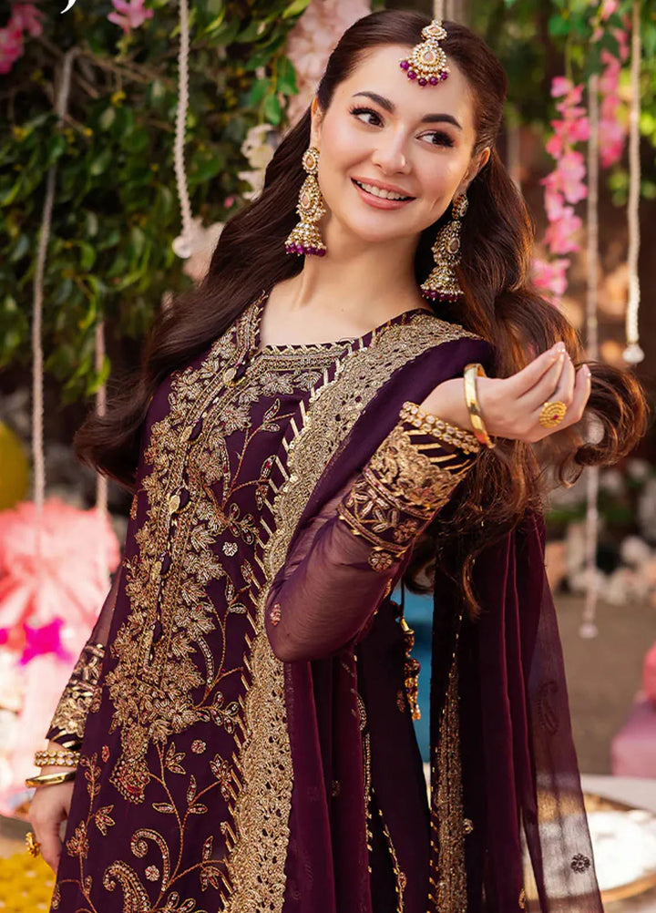 Jag Mag By Asim Jofa Embroidered Chiffon Suit Unstitched 3 Piece AJ24J AJMJ-02 - Festive Collection