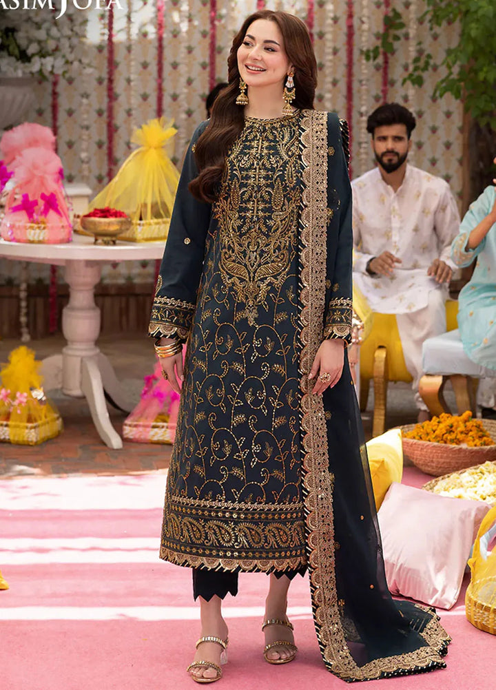 Jag Mag By Asim Jofa Embroidered Chiffon Suit Unstitched 3 Piece AJ24J AJMJ-04 - Festive Collection