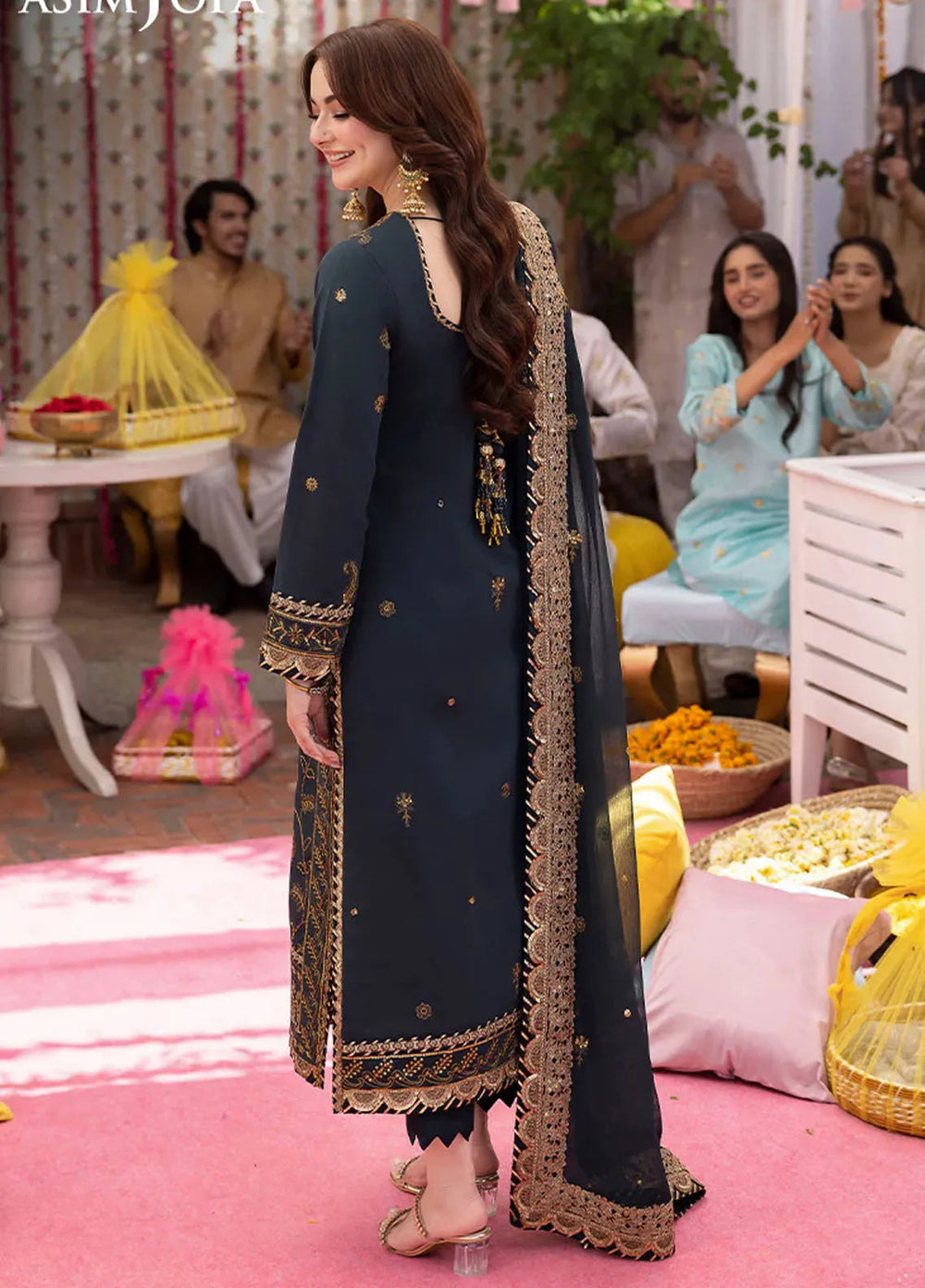 Jag Mag By Asim Jofa Embroidered Chiffon Suit Unstitched 3 Piece AJ24J AJMJ-04 - Festive Collection