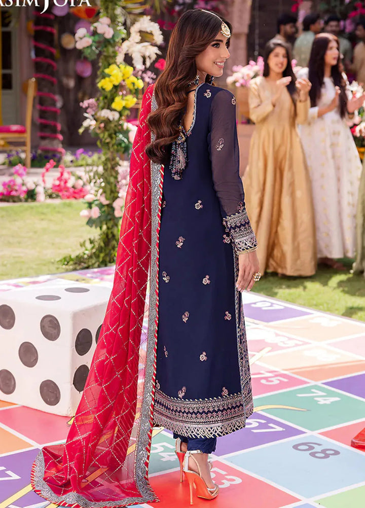 Jag Mag By Asim Jofa Embroidered Chiffon Suit Unstitched 3 Piece AJ24J AJMJ-07 - Festive Collection