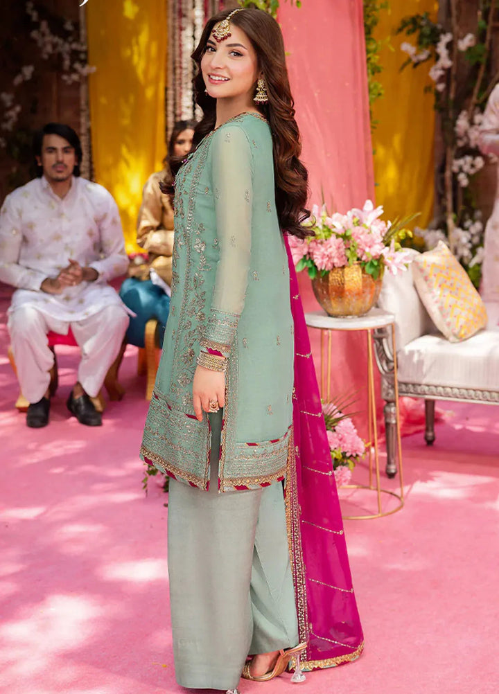 Jag Mag By Asim Jofa Embroidered Chiffon Suit Unstitched 3 Piece AJ24J AJMJ-08 - Festive Collection