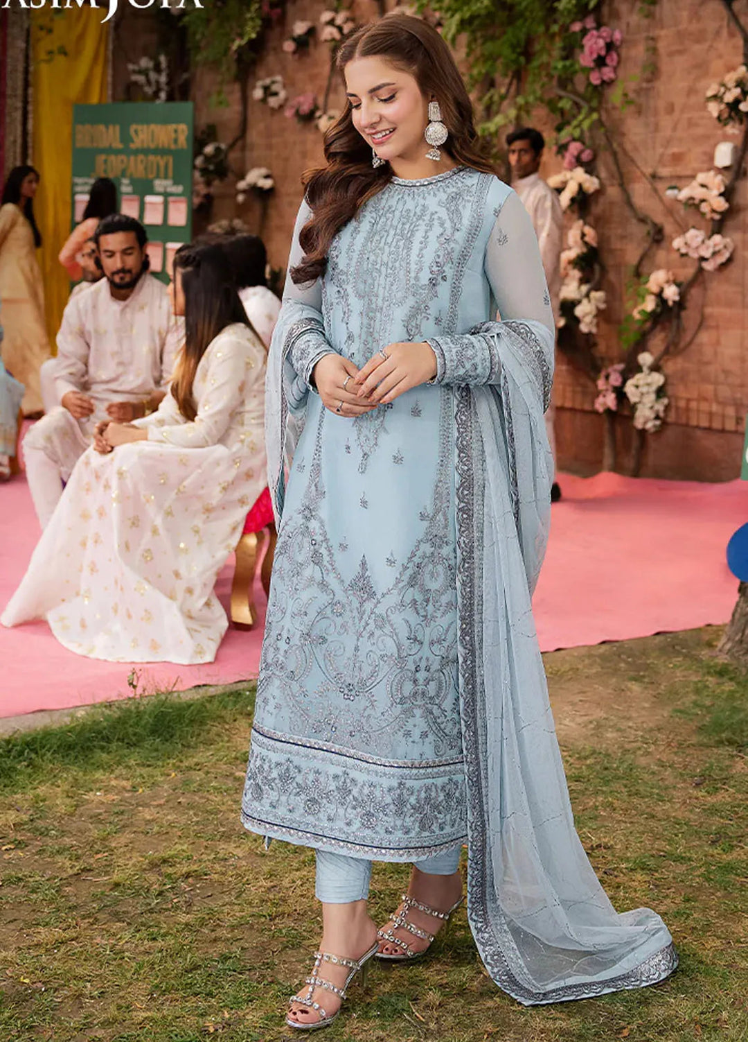 Jag Mag By Asim Jofa Embroidered Chiffon Suit Unstitched 3 Piece AJ24J AJMJ-15 - Festive Collection
