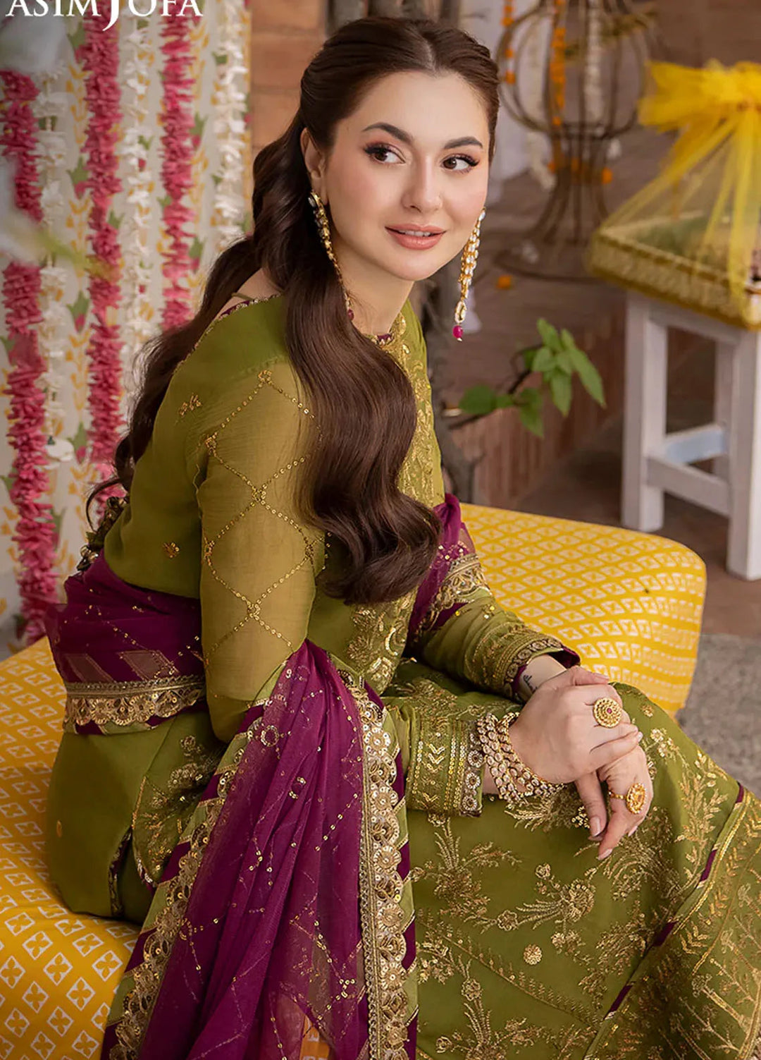 Jag Mag By Asim Jofa Embroidered Chiffon Suit Unstitched 3 Piece AJ24J AJMJ-16 - Festive Collection