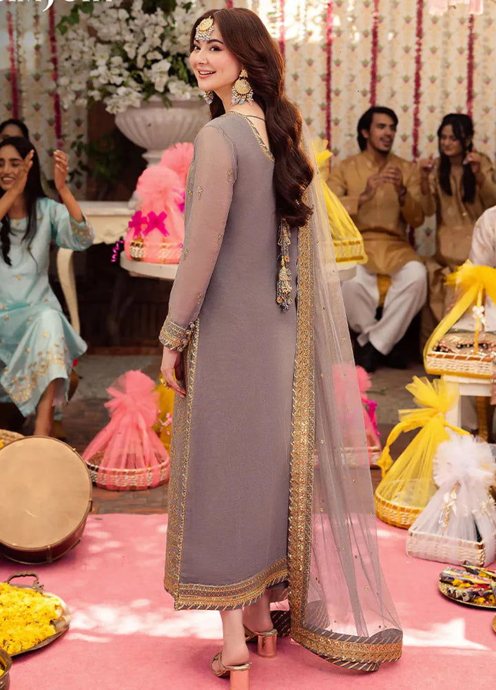 Jag Mag By Asim Jofa Embroidered Chiffon Suit Unstitched 3 Piece AJ24J AJMJ-27 - Festive Collection