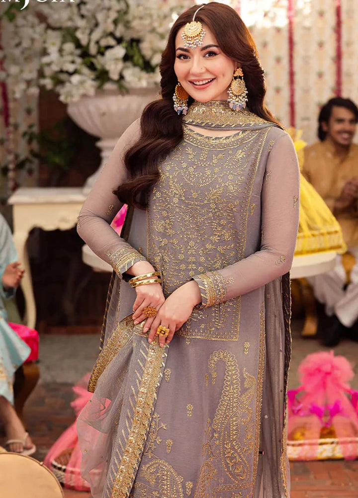 Jag Mag By Asim Jofa Embroidered Chiffon Suit Unstitched 3 Piece AJ24J AJMJ-27 - Festive Collection