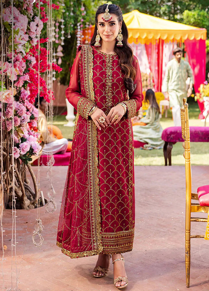 Jag Mag By Asim Jofa Embroidered Chiffon Suit Unstitched 3 Piece AJ24J AJMJ-28 - Festive Collection