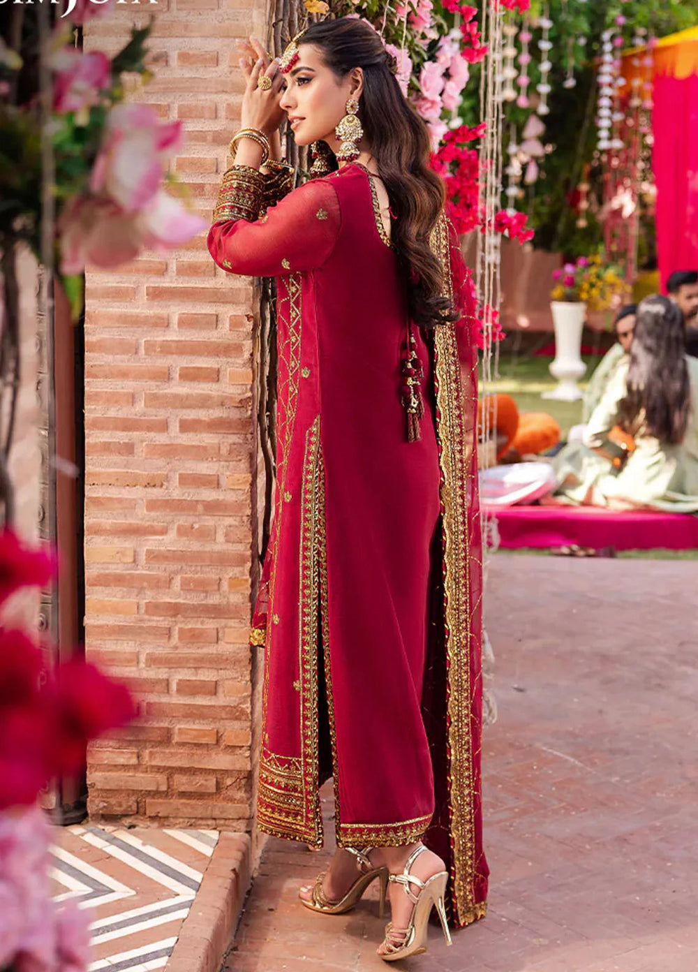 Jag Mag By Asim Jofa Embroidered Chiffon Suit Unstitched 3 Piece AJ24J AJMJ-28 - Festive Collection