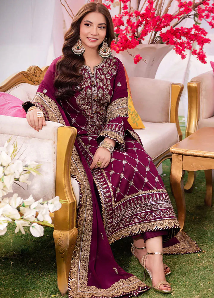 Jag Mag By Asim Jofa Embroidered Lawn Suit Unstitched 3 Piece AJ24J AJMJ-03 - Festive Collection